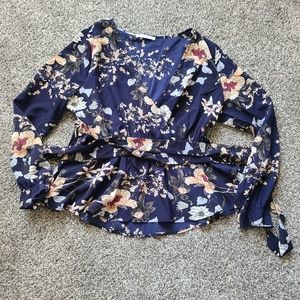 Cupshe floral blouse with defined waist size XL